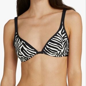 KATE SPADE NEW YORK Zebra Underwire Bralette Bikini Top Adjustable Straps NWT